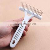 Pets Double Row Comb Steel Pins Cat Grooming Rake Dog Brush thumbnail-3