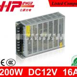 China factory sell CE RoHS approved single output AC to DC 200w 12V mobile power supply