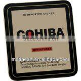 metal cigar tin box package with removable lid