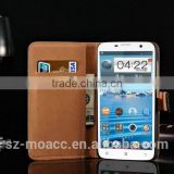 leather mobile phone case for lenovo a850 with card slots
