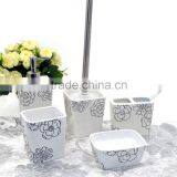 Shining Pearl White Polyresin Bathroom Accessories Set for Hotel and Home thumbnail-6