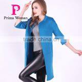 2016 New Design Spring Fashion Women Long Slim Fit Wool Coat
