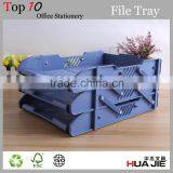 Office plastic file document tray with 3 trays