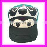 High Quality Outdoor Products Bros Baby Rinne Costume Play Panda Adjustable Plastic Snapback Polyester Printed Mesh Trucker Cap