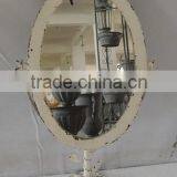 Oval Antique White Double Sided Table Standing Mirror