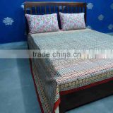 Gol Chakri cotton Bed Sheet Indian Hand Block Printed SKU 7056
