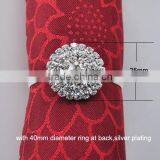 (M0445-ring) 100pcs/lot Elegant Wedding Rhinestone Napkin Rings,25mm Diameter ,with 40mm Ring ,silver or Gold Plating thumbnail-1