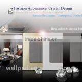 2015 China New Products Wallpad Luxury Black Crystal Glass Doorbell On/off Push Button Wall Light Electric Switch Socket thumbnail-3