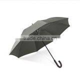 23"x8k Long Auto Open Fiberglass Frame Polyester Pongee Mono Color Umbrella With Plastic Curve Handle thumbnail-2