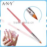 ANY Cheap Nylon Hair Nail Beauty Care Wood Handle Pink Brush for Nail Art