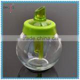 Ball Shaped Clear Glass Body With Color Lid Oil Vinegar Bottle