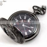 Fashion Wholesale Dark Night Pocket Watch Black Necklace Watch for Men thumbnail-3