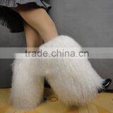 Vintage Style Leg Warmers Of Mongolian Sheep Fur Boots Fur Sleeves Warmer thumbnail-1
