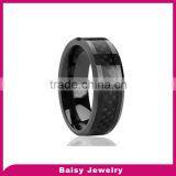 China factory direct sale ip black plated tungsten carbide ring