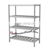 TS267 SS304 4 Layers Stainless Steel Grocery Store Shelf