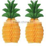 14" Pineapple Paper Honeycomb Hawaiian Luau Party Table Decoration thumbnail-1