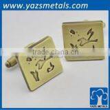 Gold Plating Enamel Rectangle Cufflink thumbnail-2