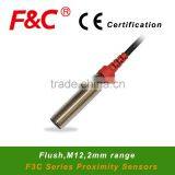 F3C- 12KS02 Series Inductive Sensors, Flush Type, NPN/PNP, NO/NC Offered, 3-Wire, Inductive Proximity Sensor
