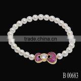 Exquisite Jewelry Designs Adjustable Plastic Pearl Love Bracelet thumbnail-3