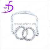 Rhodium plating gemstone chain ring in 925 silver
