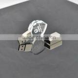 Wholesales Logo Engraving Crystal USB With Color LED Light