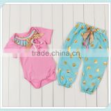 Super Cute Newborn Baby Girls Light Pink Short Sleeve Romper Matching Polka Dot Pants Summer Kids Cotton Pajamas Baby Romper Set