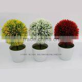 Artificial Ball Flower Tree Mini Bonsai Desktop Green Plant Home Decoration thumbnail-2