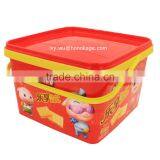 2.5L Plastic Cookies Container With Handle,In- Mold Label Food Grade Degradable Biscuit Plastic Container thumbnail-2
