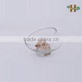 Slanted Opening Handmade Glass Bowl Vase on Foot thumbnail-1