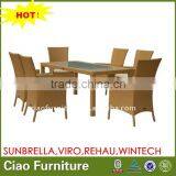 HIGH END WINTECH WICKER RATTAN TABLE WITH ARM CHAIRS thumbnail-1
