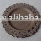 Antique Color Charger Plate,Metal Charger Plate,Designer Charger Plate,Brown Charger Plate thumbnail-1