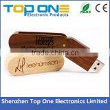 Wood Rotating 2.0 Usb Flash Drive , Wholesale Bamboo Usb Flash Drive for Promotion thumbnail-5