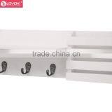 Wall Shelf and Mail Holder With 3 Coat Wall Hooks Creative Home Furniture Entryway Rack Floating Shelf thumbnail-3