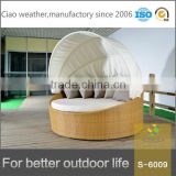 Folding outdoor sofa bed wicker sofa round daybed set
