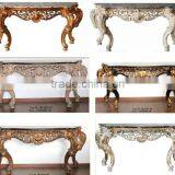 Baroque Style Furniture Console Table With Marble Top For Living Room Decoration thumbnail-6