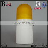 Hot Products Personal Care 65ml White PP Plastic Deodorant Roll on With Yellow Cap Factory Price Best Sellers thumbnail-1