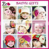 2015 Baby Flower Hat Winter Crochet Hats Handmade Knitted Hat/flower Crochet Baby Patterns thumbnail-1