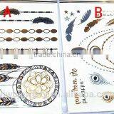 T001-004 Women Beauty And Personal Care Body Art Wholesale Golden Glitter Flash Metallic Temporary Tattoo Sticker Tattoo Supply thumbnail-1