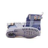 Fashion High Quality Navy Shiny Glossy PVC Wellington Rain Boots Women thumbnail-3