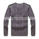 New Arrival Pure Color Cable Crew Neck Knit Sweater , Pullover Sweater thumbnail-2