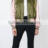 Hot Sale Latest Design Guangzhou Clothing Ladies Embroidery Satin Bomber Jacket thumbnail-1