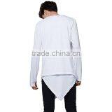 Wholesale Mens Custom Fashion Tee Shirt Extended Longline T Shirt thumbnail-3
