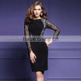 Maxnegio Fabric Pattern Frock With Lace Sleeve for Ladies thumbnail-1