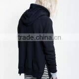 Male Autumn Solid Color Hoodie Zipper Side Open Cap Unlined Upper Pullover Garment With 1/3 Front Zipper thumbnail-3