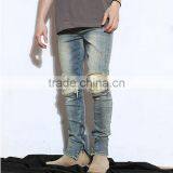 New Model Men's Distressed Urban Star Biker Denim Jeans Pants Men Slimming Skinny Used Motocycle Jeans thumbnail-2