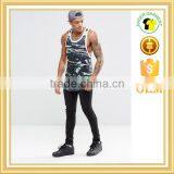 New Fashion Stringer Singlet Dry Fit Gym Tank Top With Curved Hem thumbnail-4