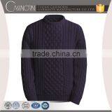 Popular Drop Shoulder Winter Cable Knit Pure Wool Sweaters for Men thumbnail-1