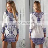 Walson F10444A 2016 Ladies Spring Design Fashion Long Sleeve Dress Print Dress thumbnail-1