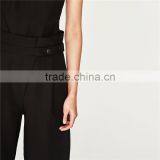 Cotton Sleeveless Long All Black Formal Jumpsuits and Rompers thumbnail-6