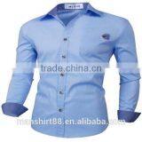 2016 New Wholesale Stylish Slim Fit Long Sleeve Contrast Custom Mens Casual Dress Shirts thumbnail-1